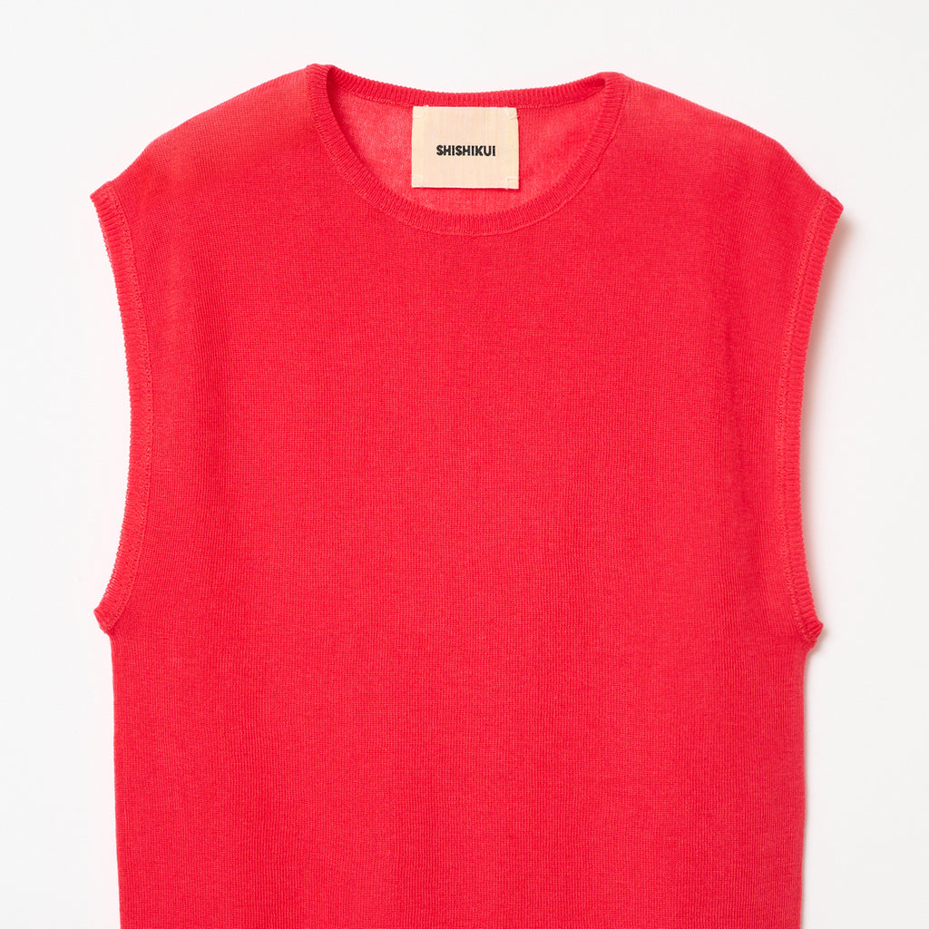 THE SHISHIKUI  CAMISOLE / RED  シシクイ knit cami S / RED – SHISHIKUI