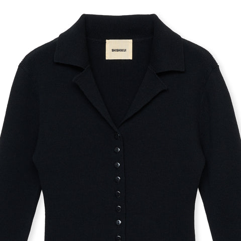 open collar / BLACK