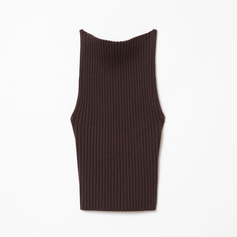 knit cami S / BROWN