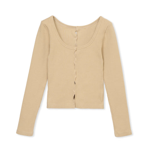 holed topp / GREIGE