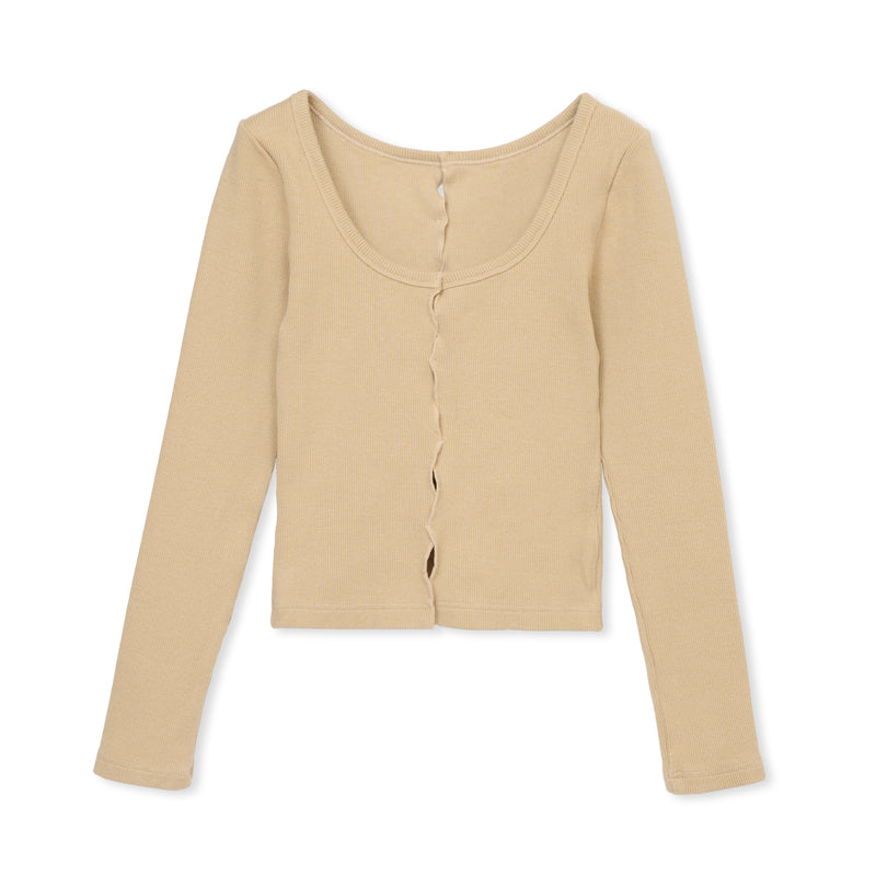 holed topp / GREIGE