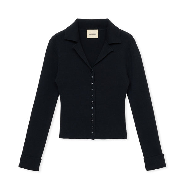 トップス SHISHIKUI sinp BLACK open collar / BLACK – SHISHIKUI