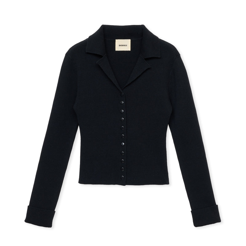 open collar / BLACK