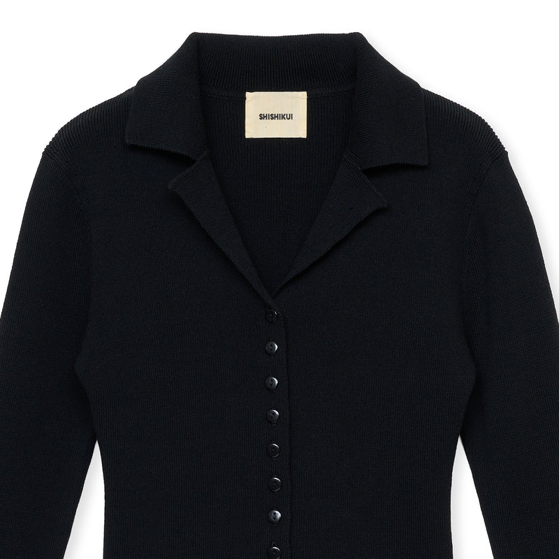 open collar / BLACK