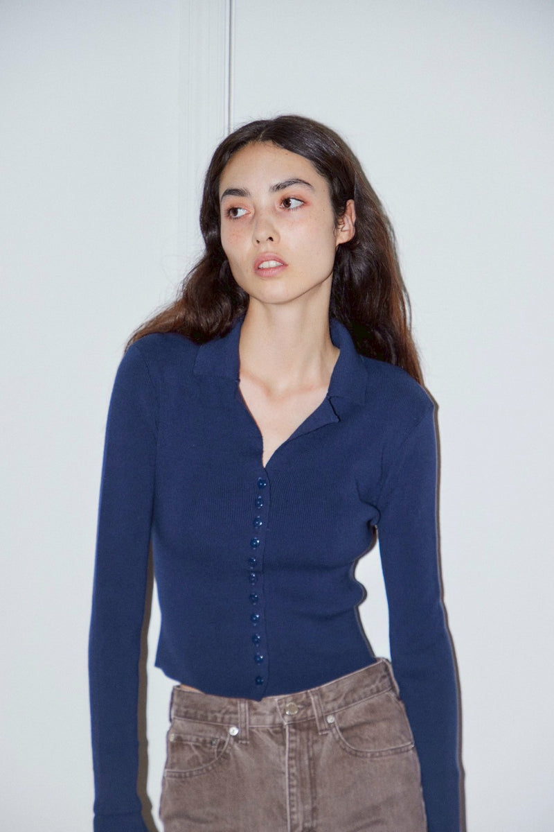 open collar / NAVY
